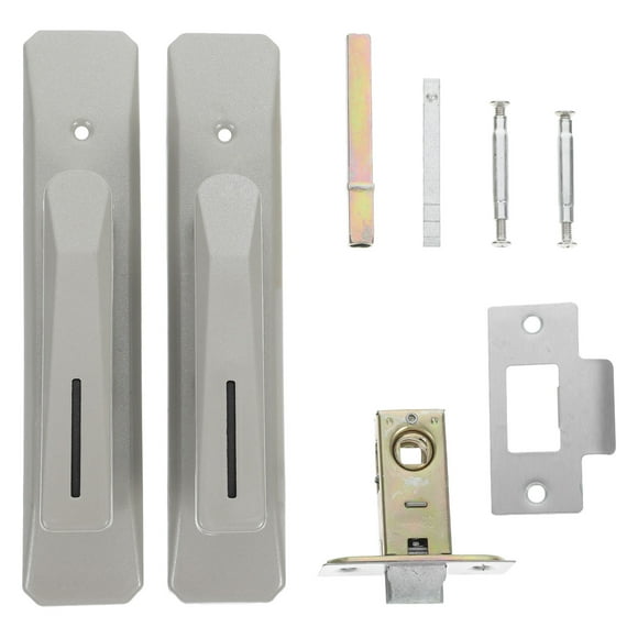 SKISUNO Bathroom Door Lock Door Handle with Lock Iron Rose Gold Privacy Locking for Bathroom Door 1 Set