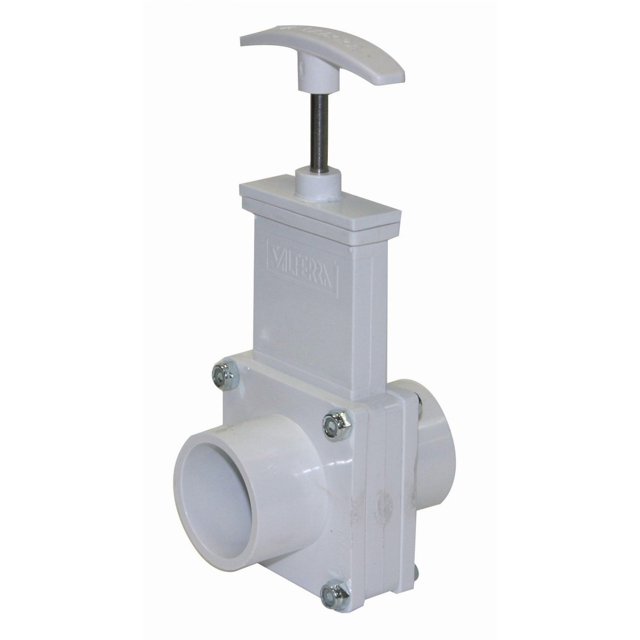 Valterra Fresh Water Tank Drain Valve T1001APW With 1-1/2 Inch And 1-1/2 Inch Spigot; White
