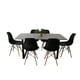 thumbnail image 4 of CASA FERRO Mesa de comedor 6 personas , superficie de MDF tipo nogal - Blanco y MDF color Nogal. (CON 6 SILLAS EAMES NEGRAS) CASA FERRO Mesa de Comedor estilo Industrial, 4 of 6