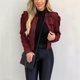 thumbnail image 2 of Mujeres Sólido Damas Solapa Motor Chaqueta Abrigo Cremallera Biker Corto Punk Recortado Tops Fridja  BV0+1268, 2 of 9