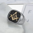 thumbnail image 4 of MayiaHey Gold Masonic Biker Ring, Compass and Square Ring for Men, Punk Freemason Ring Hip Hop Masonic Biker Jewelry, Rock Masonic Signet Ring Retro Masonic Symbol Ring Mater Mason Ring, 4 of 5