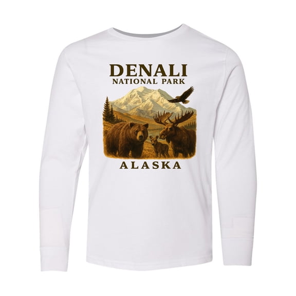 Inktastic Denali National Park Alaska Long Sleeve Youth T-Shirt