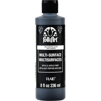 FolkArt Multi-Surface Acrylic Paint 8oz-Metallic Charcoal Black