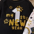 thumbnail image 5 of GobdXE 3 Piece Baby New Year Outfit Long Sleeve Bodysuit Suspender Pants Hat Holiday Celebration Clothing Set Size:3-6 Months, 5 of 9