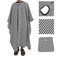thumbnail image 2 of Adjustable Black and White Striped Hairdressing Cape for Hair Cutting/Barber Cape, 2 of 5