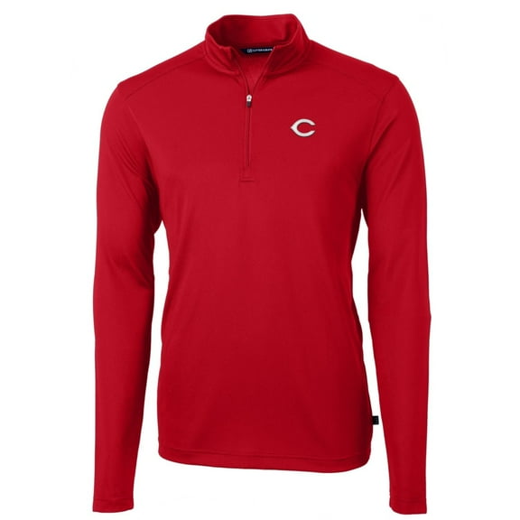 Men's Cutter & Buck Red Cincinnati Reds Big & Tall Virtue Eco Pique Quarter-Zip Pullover Jacket