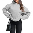 thumbnail image 4 of RPVATI Girls' Fashion Hoodies & Sweatshirts Oversized Drop Shoulder Sweatshirts Y2k Hooded Long Sleeve Pullover Tops Fall Sweaters Light Gray L, 4 of 8