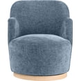thumbnail image 4 of Meridian Furniture Clarita Light Blue Chenille Fabric Swivel Accent Chair, 4 of 9
