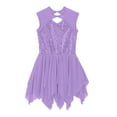 thumbnail image 3 of Alvivi Kids Girls Shiny Sequins Lyrical Chiffon Dress Ballet Dance Leotard Ice Skating Dresses, 3 of 4