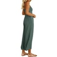 thumbnail image 3 of Seyurigaoka Women's Summer Spaghetti Straps V Neck Cutout Smocked High Waist Wide leg Jumpsuits Rompers with Pockets, 3 of 5