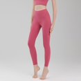 thumbnail image 4 of Miluxas Womens Leggings Soft Leggings for Women High Waisted Leggings Tummy Control Yoga Pants Hot Pink L(L), 4 of 9