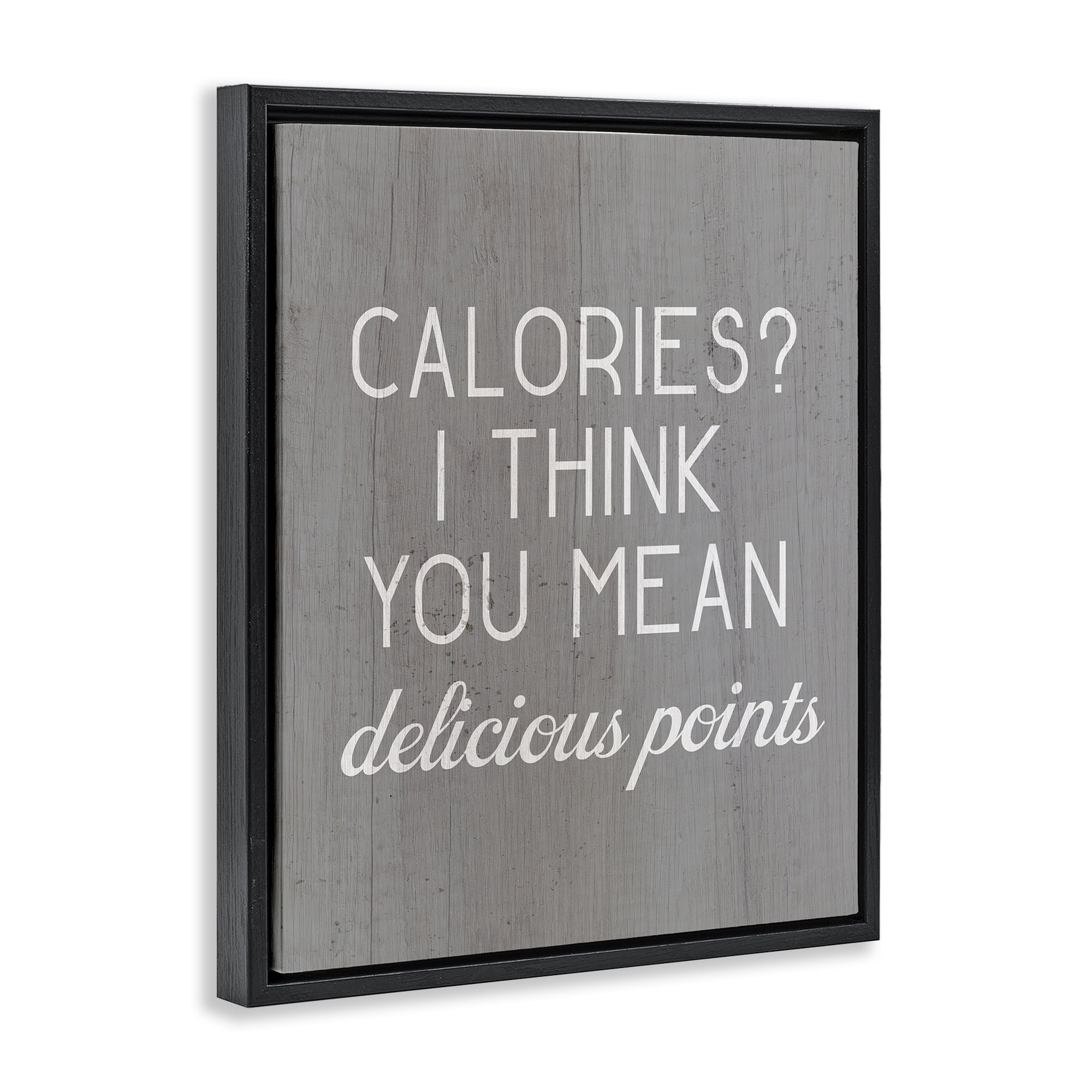 Stupell Industries Calories Delicious Points Food & Beverage Painting Black Floater Framed Art Print Wall Art, 25 x 31