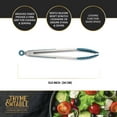 Thyme & Table Food Safe Heat Resistant Silicone Tongs, Blue