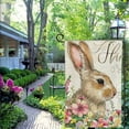 thumbnail image 4 of PHYHOO  Happy Easter Garden Flag Double Sided Outside, Floral Rabbit Pascha Yard Outdoor Decoration White, 4 of 6