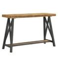 thumbnail image 4 of Weston Home Westyn Rustic X Base Wood Console Table with Shelf, Oak, 4 of 7