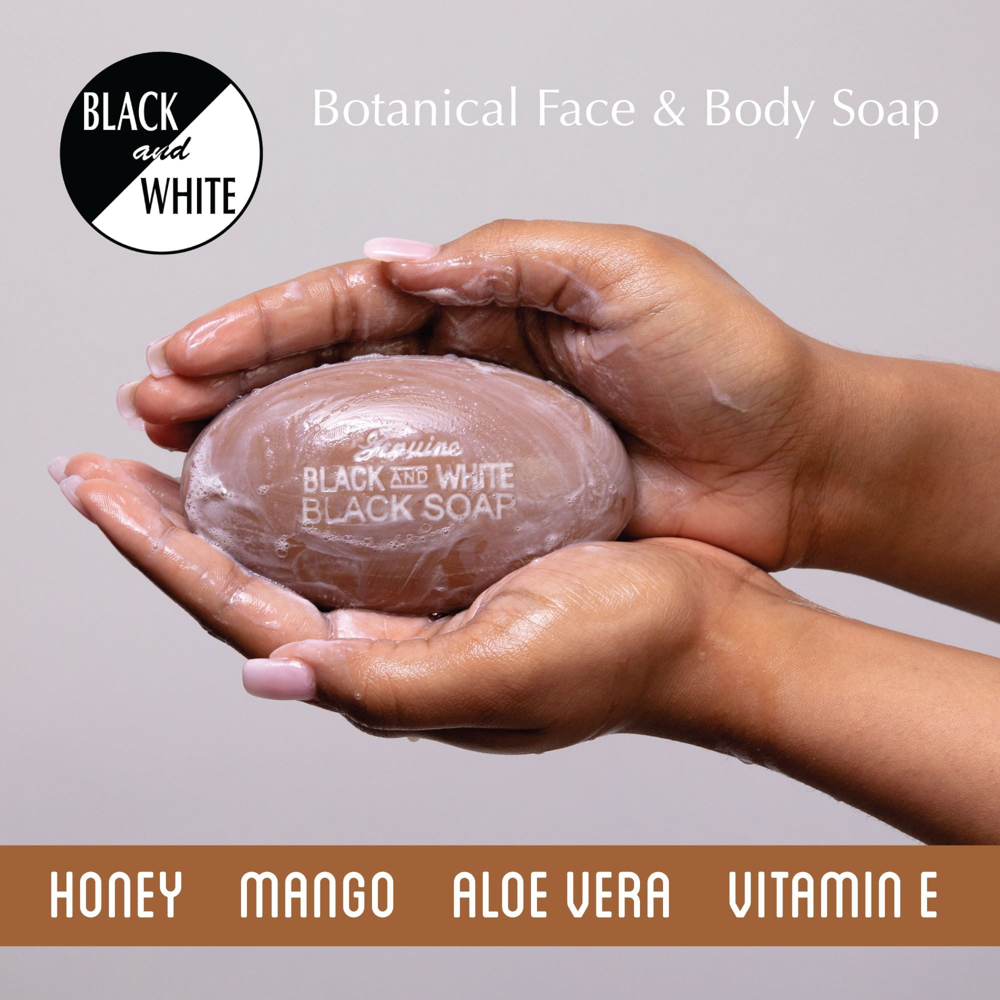 (4 pack) Genuine Black & White Cocoa and Shea Butter Soap, 6 oz., for Dry and Sensitive Skin
