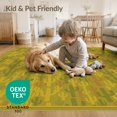 thumbnail image 4 of ODIKA 8'x10' Washable Area Rug Non-Slip Chair-Friendly Mat Door Boho Symmetrical Saguaro Rows Motif Doormat Print Circle Flowing Dynamic for Dining Room, Large Office, Lounge, 4 of 7