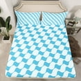 thumbnail image 2 of Castle Fairy Female Men Adults Abstract Stripes Plaid 4 Pieces Queen Sheet Sets,Minimalist Geometric Ultra Soft Flat Sheet,Mid Century Minimalism Queen Fitted Sheet,Breathable Home Decor, 2 of 7