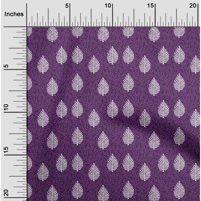 oneOone Polyester Lycra Fabric Leaves Block Decor Fabric Printed BTY 56 Inch Wide