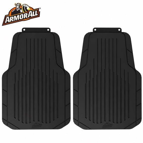 Armor All All-Weather Trim-to-Fit Front Floor Mats for Cars, Trucks, and SUVs, 2-Piece, Black