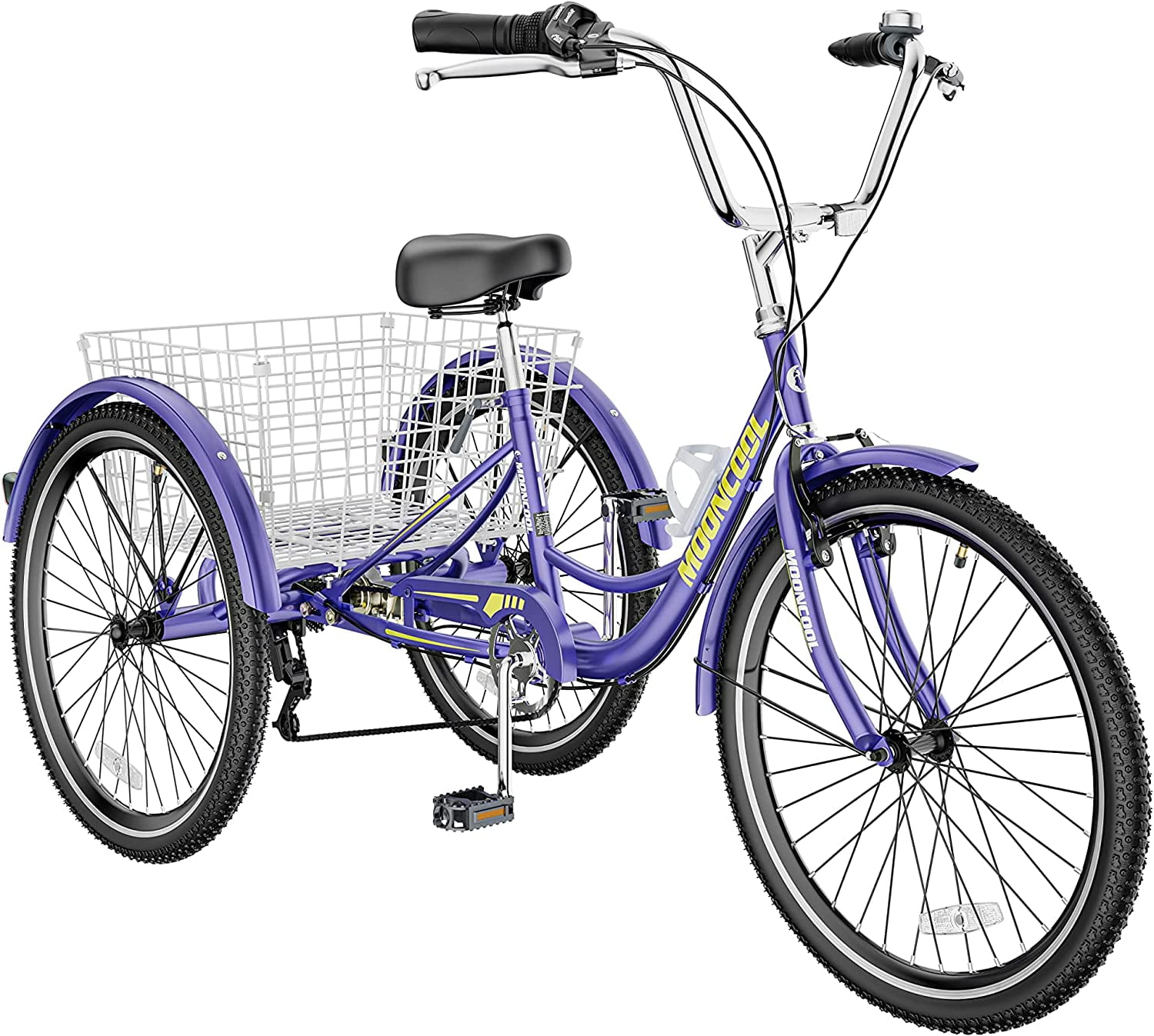MOONCOOL Adult Tricycles 7 Speed, 16/20/24/26 inch 3 Wheel Bikes, Three