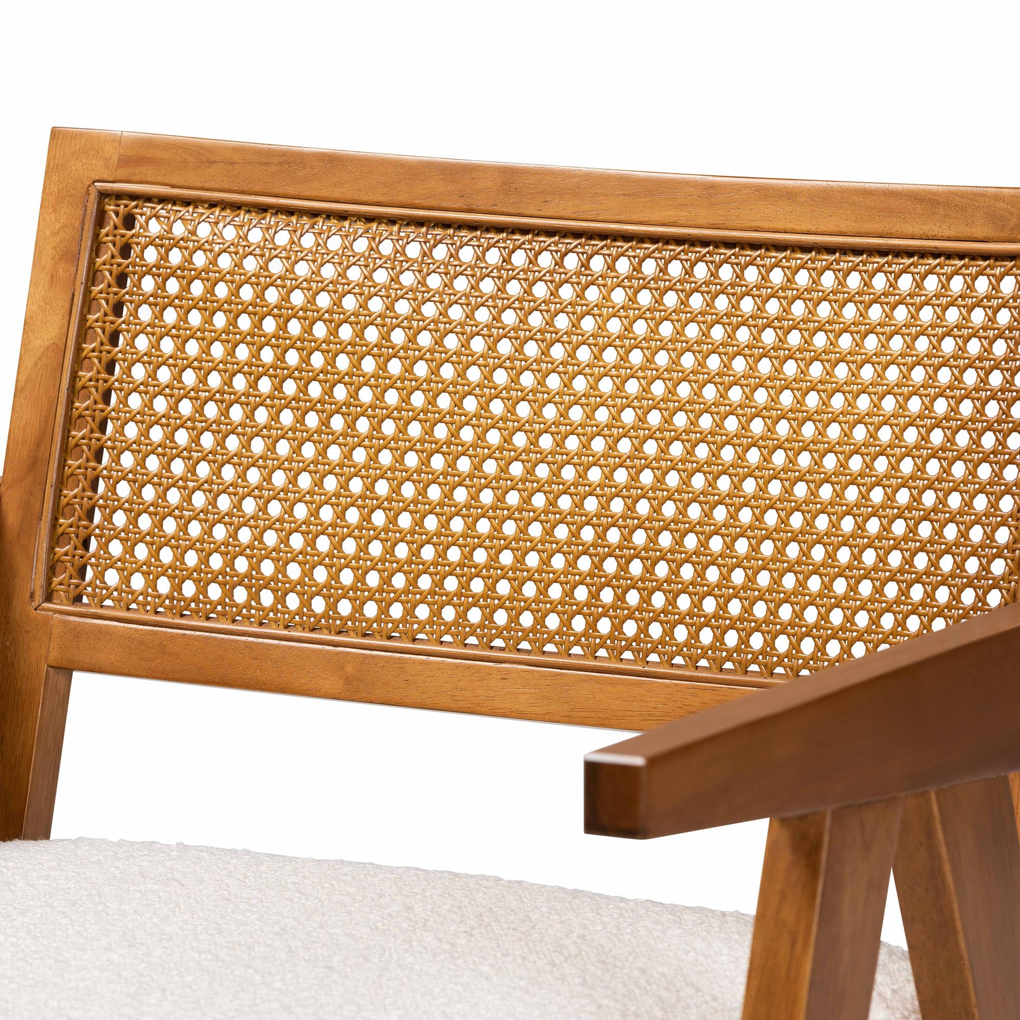 Baxton Studio Jetsam Japandi Arm Chair, One Size, Walnut Brown