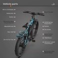 thumbnail image 5 of AOSTIRMOTOR 26" 750W Electric Bike Fat Tire P7 48V 13AH Removable Lithium Battery for Adults with Detachable Rear Rack Fender ，Electric Bicycle for Adults, 5 of 8