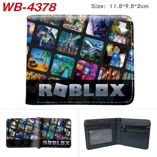 Virtual World ROBLOX Game Peripheral billetera estampada para hombres y mujeres, tarjetero corto medio plegable, monedero de dibujos animados, cuero
