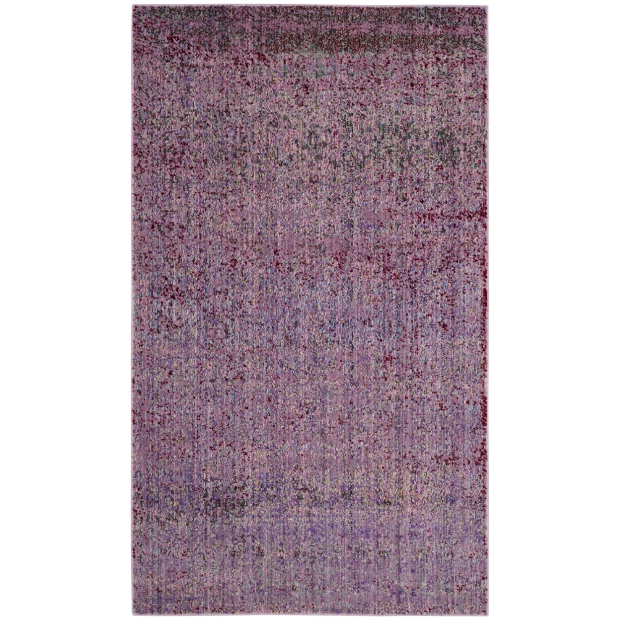 SAFAVIEH Valencia Gracelyn Abstract Polyester Area Rug, Lavender/Multi, 6'7" x 6'7" Round