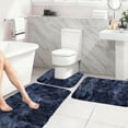 thumbnail image 4 of CREATITOY Tie-Dye Bathroom Rug Set - 47.2In Fluffy Plush 3-Piece Toilet Mat, 4 of 9