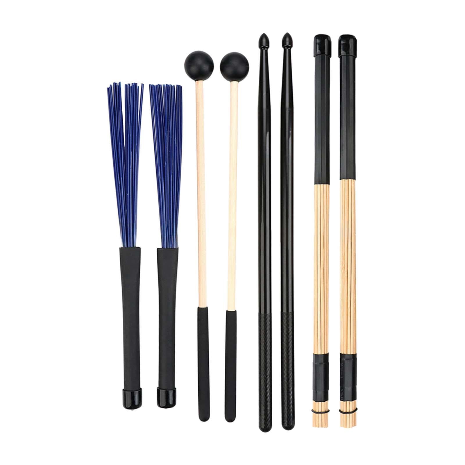 QccHieUs Drum Sticks Mallets Brushes Set Drumsticks Percussion Instrument Accessories for