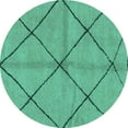 thumbnail image 1 of Ahgly Company Indoor Round Solid Turquoise Blue Modern Area Rugs, 8' Round, 1 of 4