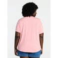 thumbnail image 3 of Terra & Sky Women's Plus Size Crewneck Tee with Short Sleeves, Sizes 0X-5X, 3 of 5