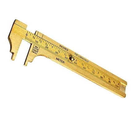 Labworld Mini Pocket Brass Vernier caliper slide caliper 10 cm or 4 inches for measurement of round objects,jewelry used in industrial,home or general use