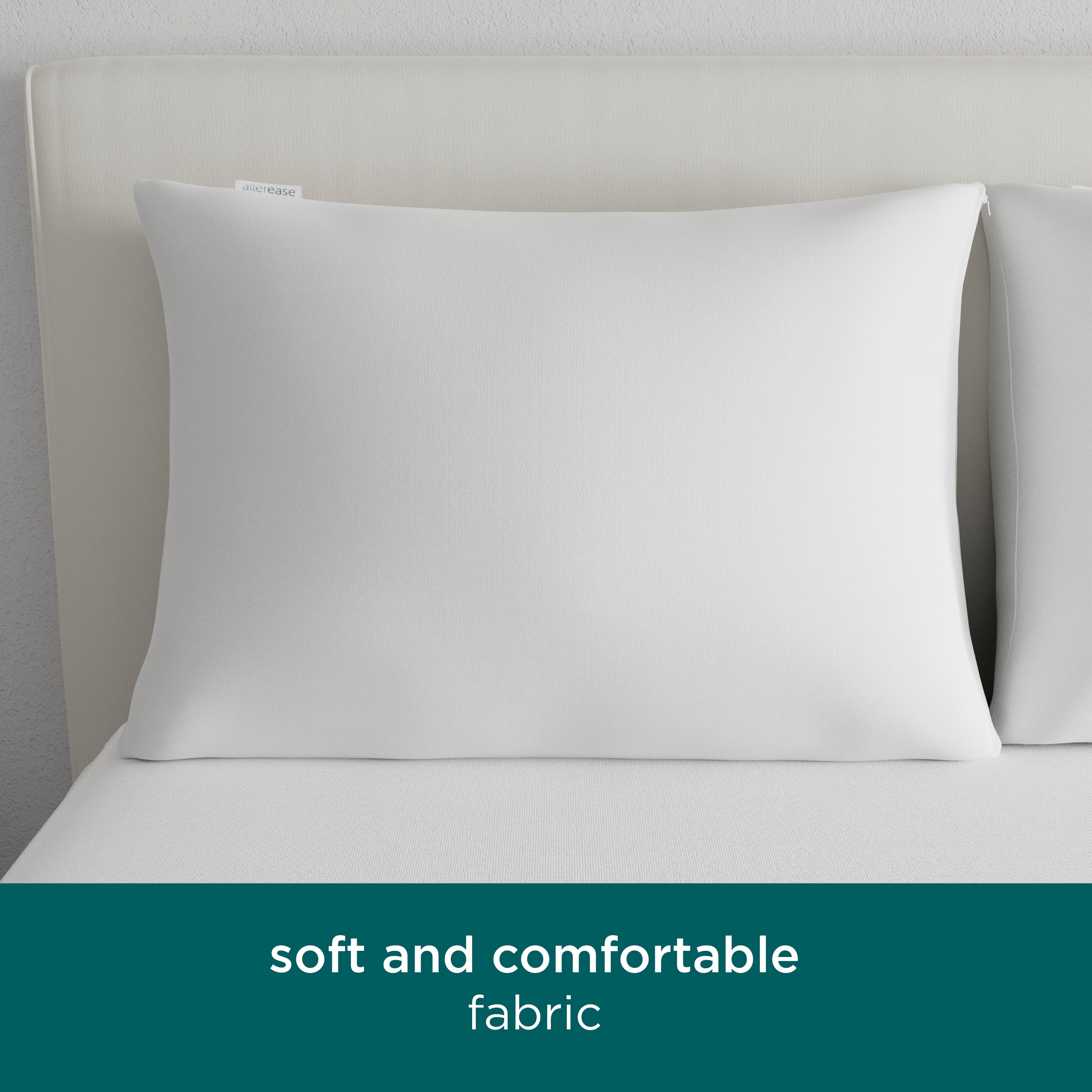 Allerease Comfort Collection Soft & Clean Zippered Pillow Protector, Standard/Queen