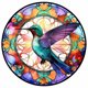 thumbnail image 1 of Pintura de diamante 5D Wdftyju DIY Taladro redondo completo Vidrieras decoración de colibrí A3061, 1 of 9