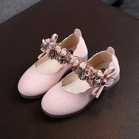 

Toddler Sandals on Clearance Toddler Shoes Baby Girls Princess Soft Non-slip Flowers Summer Leather Sandals Pink Sandals For Kids Size 12M