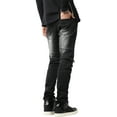 thumbnail image 4 of Ma Croix Mens Biker Jeans Distressed Ripped Zipper Straight Slim Fit Stretch Denim Pants, 4 of 6