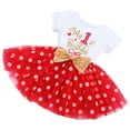 thumbnail image 2 of IBTOM CASTLE Baby Girls 1st 2nd Birthday Clothes Mouse Polka Dots One Sequin Tutu Princess Dress Cake Smash, 2 of 8