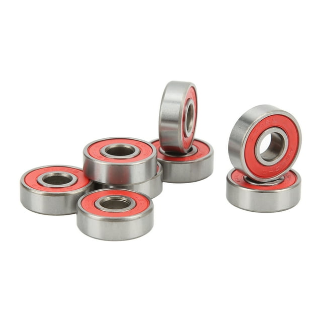 Roulement à Billes 608RS, Acier au Carbone à Faible Bruit Haute Précision ABEC 9 Résistance à la Corrosion pour Planches de Danse Rouge