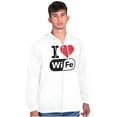 thumbnail image 3 of Love Wife Wi-Fi Funny Husband Married Men's Big & Tall Graphic Zip Up Hoodie Brisco Brands 5X, 3 of 5