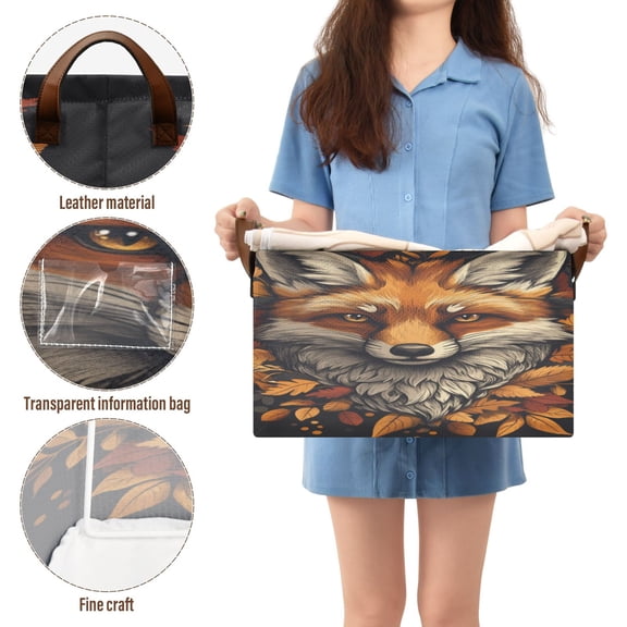 BZSMCE Collapsible Fabric Cube Storage Bins Design Fox Head Pattern Design Pattern Storage Box