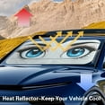 thumbnail image 4 of KUIFORTI Funny Eyes Windshield Sun Shade Large Car Window Shades for Front Window, 66.53" x 34.44" Overlapping Design Automotive Window Sunshades for SUV, Truck, Sedan, 4 of 6