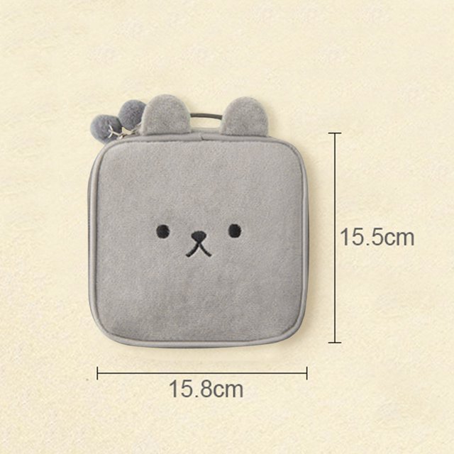 Linda bolsa de cosméticos portátil suave bolsa de conejito de peluche para mujeres niñas (gris) Ehuebsd Cuidado Belleza