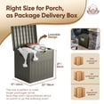 thumbnail image 4 of EHHLY 33 Gallon Deck Box, Small Outdoor Storage Box Waterproof, Lockable Secure Package Bin Delivery Box for Outside Front Porch, Patio Cushions Storage Box, Olive Grey, 4 of 8