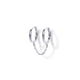 thumbnail image 1 of Xiao Hua Pendientes de cadena para mujer | Aros colgantes con doble perforación, plateados, 1 of 3