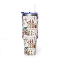 thumbnail image 4 of Fanerys 40oz Tumbler with Handle, Retro Cartoon Character Quencher, Stone Age Travel Mug, White - Opaque lid, 4 of 7