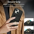 thumbnail image 2 of Wallet Case Compatible with iPhone 15 with Card Holder, 360° Rotation Finger Ring Kickstand PU Leather Stretchy Fabric Cover Drop Protection with Magnetic Snap Case Cover, Black, 2 of 8