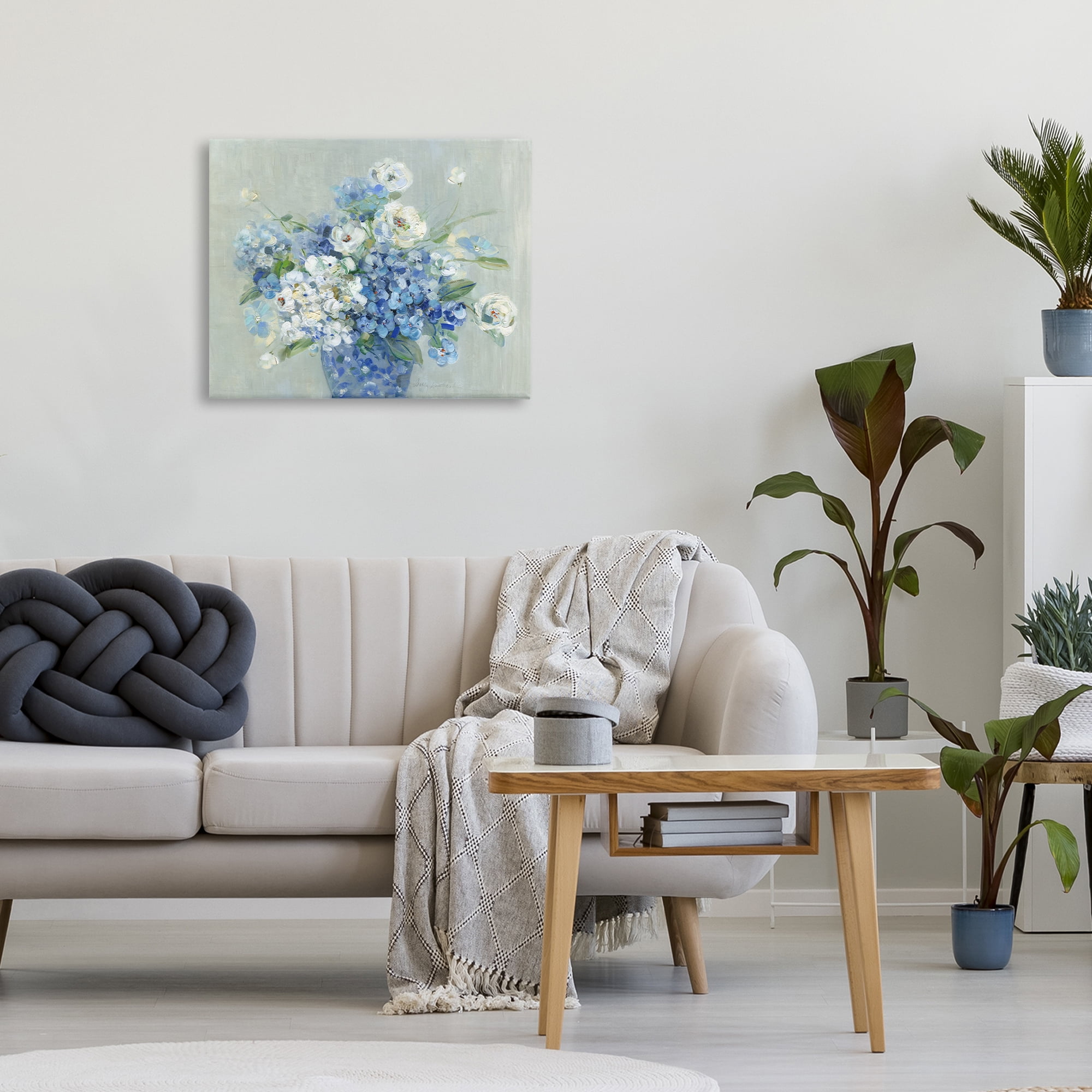 Stupell Industries Serene Blue And White Bouquet Canvas Wall Art, design by Sally Swatland