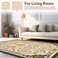 thumbnail image 2 of ODIKA 3'x5' Machine Washable Non-Slip Area Rug, Art Nouveau Inspired Mushroom Scrollwork with Flourishing Vines High Traffic Rug, Ivory, 293415, 2 of 7